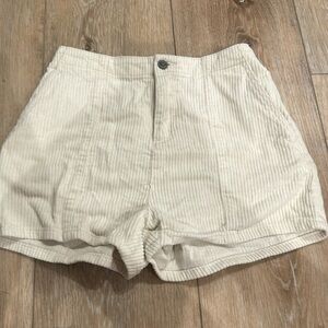 White corduroy shorts by RVCA